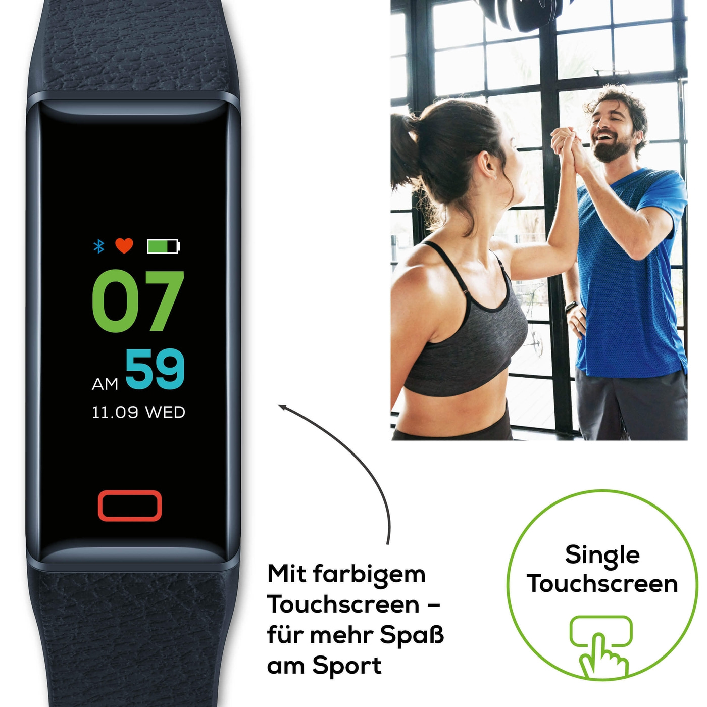 Beurer Aktivitätssensor AS 98 Pulse-Fitnessuhr mit Nachrichtenfunktion, Pulsmessung, Schlaf- & Aktivitätstracking