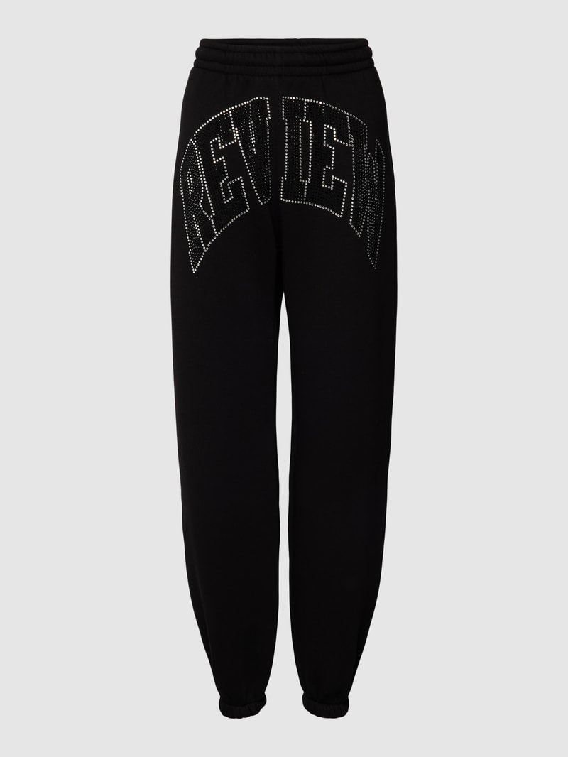 Sweatpants mit Strasssteinbesatz in black