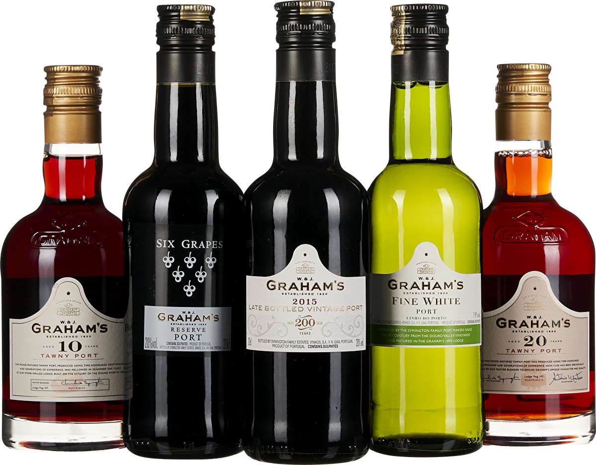 Graham’s 5er-Set Selection of Finest Ports je 0.2 l 1 Liter in Holzkiste