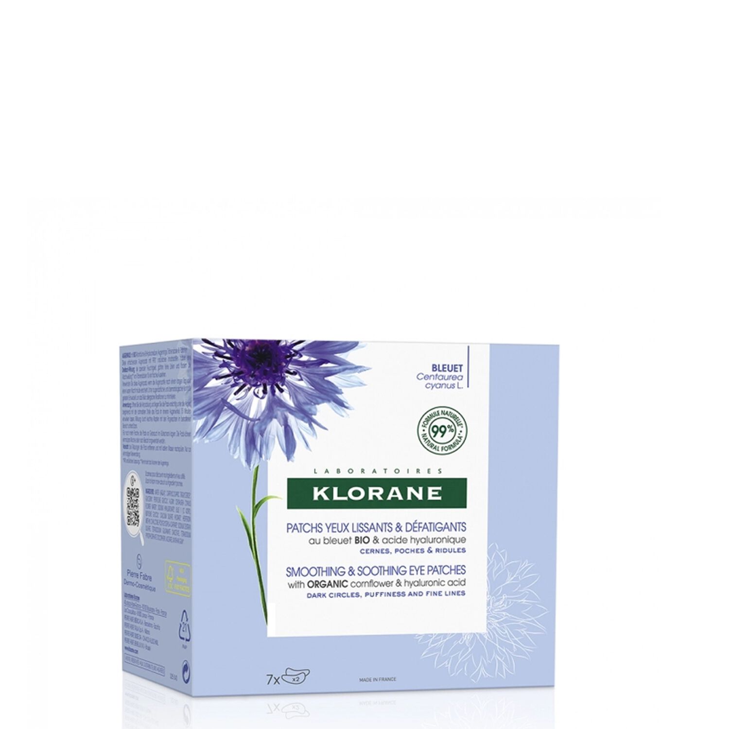 Klorane Patchs Yeux Lissant & Défatigant - Yeux sensibles - 7x2 Patchs