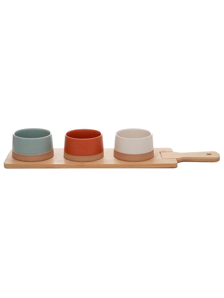 Homla 4tlg. Servierset in Grau/ Terrakotta/ Beige - (L)48 x (B)12 cm günstig kaufen onesize