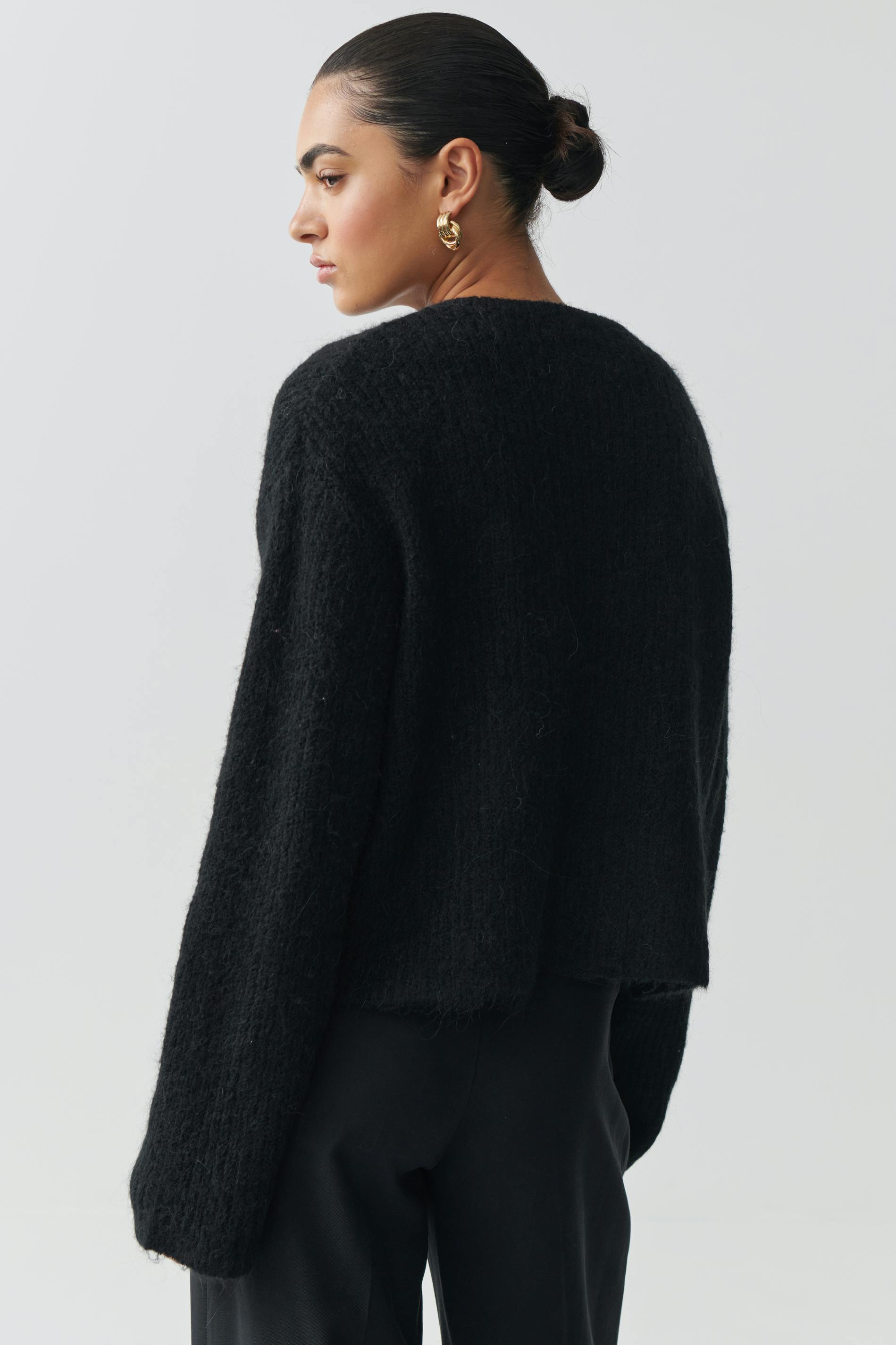 Knitted tie cardigan