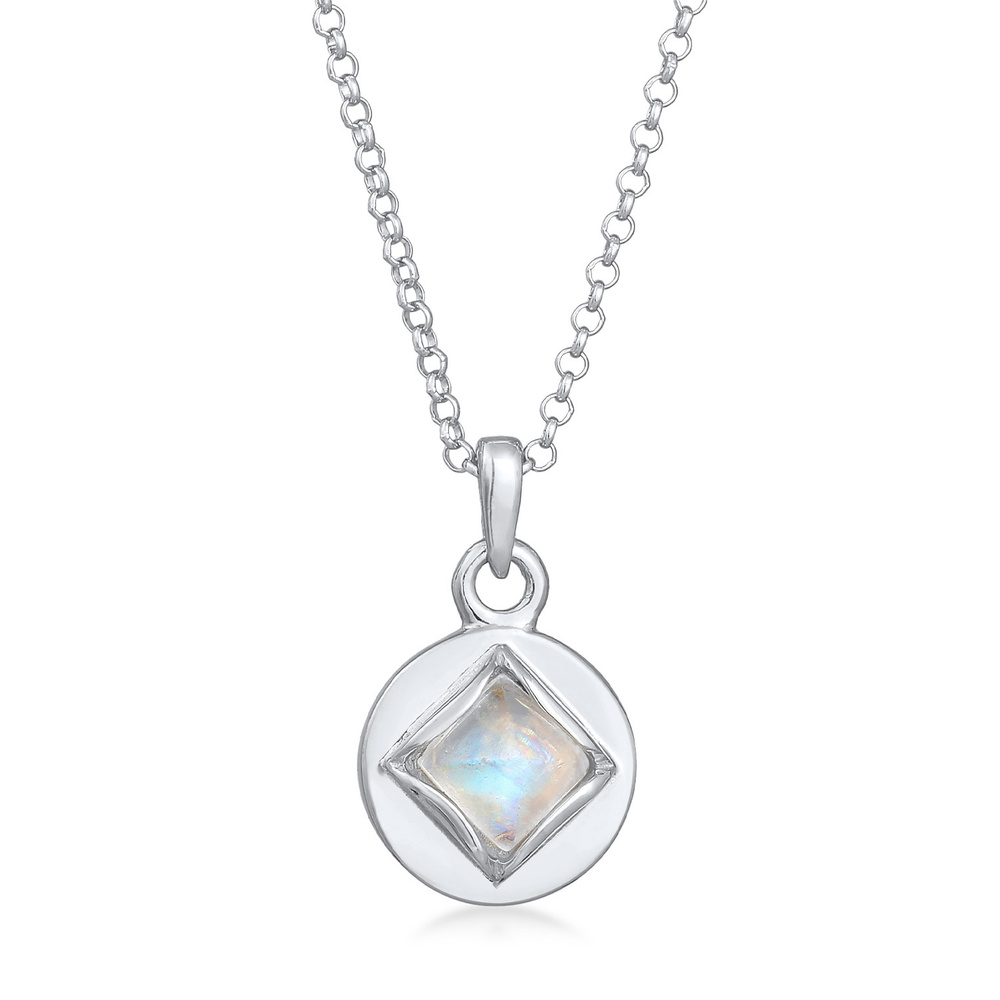 Elli PREMIUM Elli PREMIUM Collier Femme Pendentif Pyramide avec Pierre de Lune en Argent 925 collier
