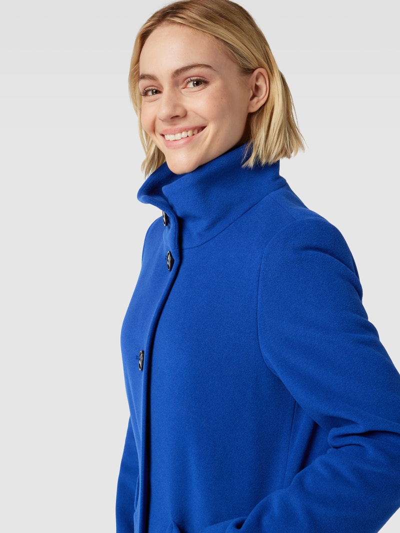 Mantel mit Stehkragen in royalblau