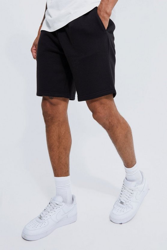 Lockere mittellange Basic Jersey-Shorts