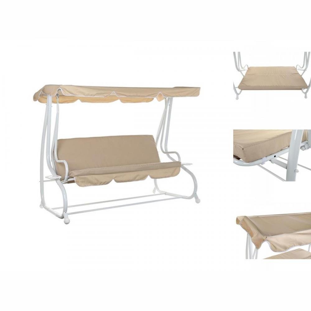 DKD Home Decor Hollywoodschaukel Hollywoodschaukel Beige Schaukel Polyester Stahl 210 x 120 x 164 cm