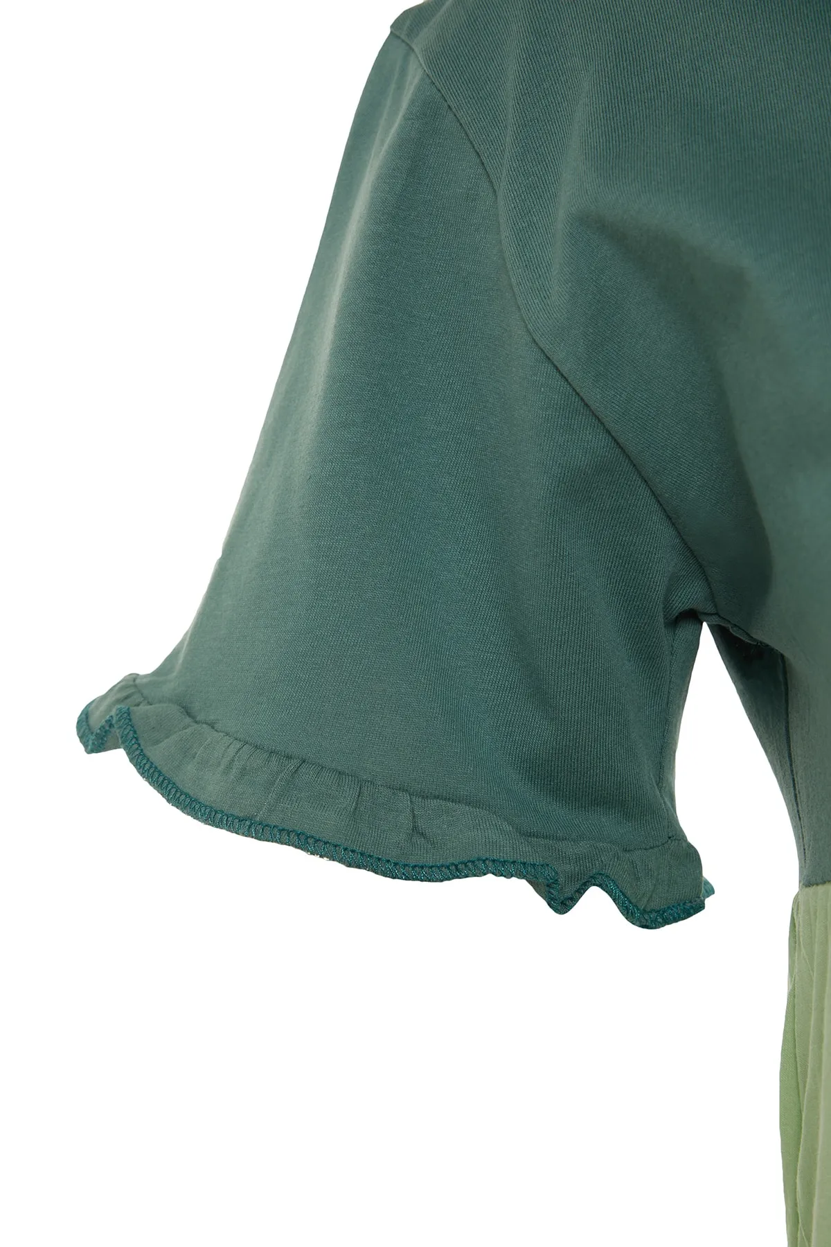 Trendyol Collection  Grünes, einfarbiges Mini-Strickkleid aus 100 % Baumwolle in Blockfarben TWOSS20EL1638