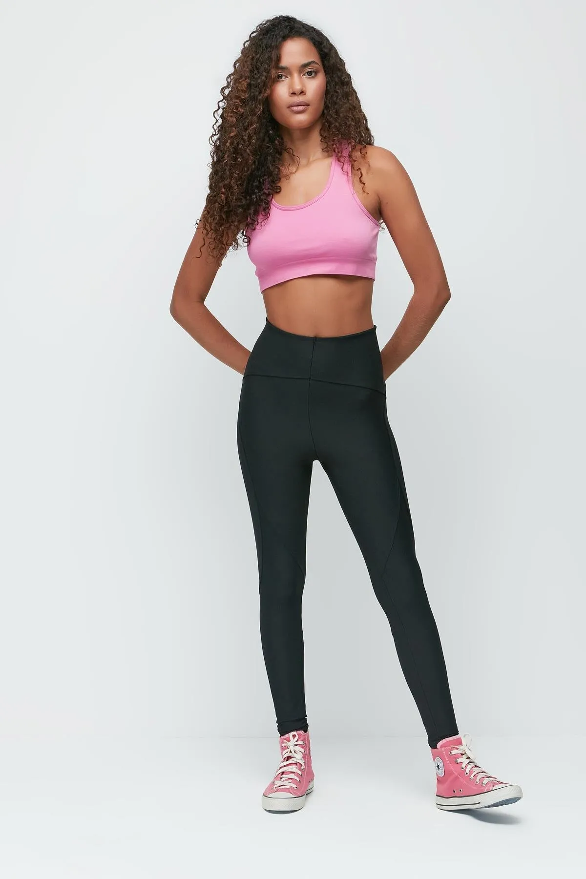 C&City  Karyoka Lange Sportleggings mit hoher Taille 9403 Schwarz