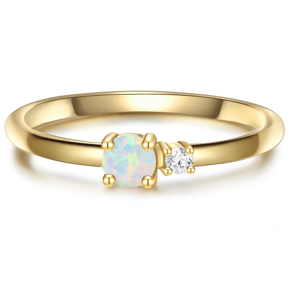 Glanzstücke München Bague en argent Argent sterling Oxyde de zirconium (CZ) en Or jaune Bague