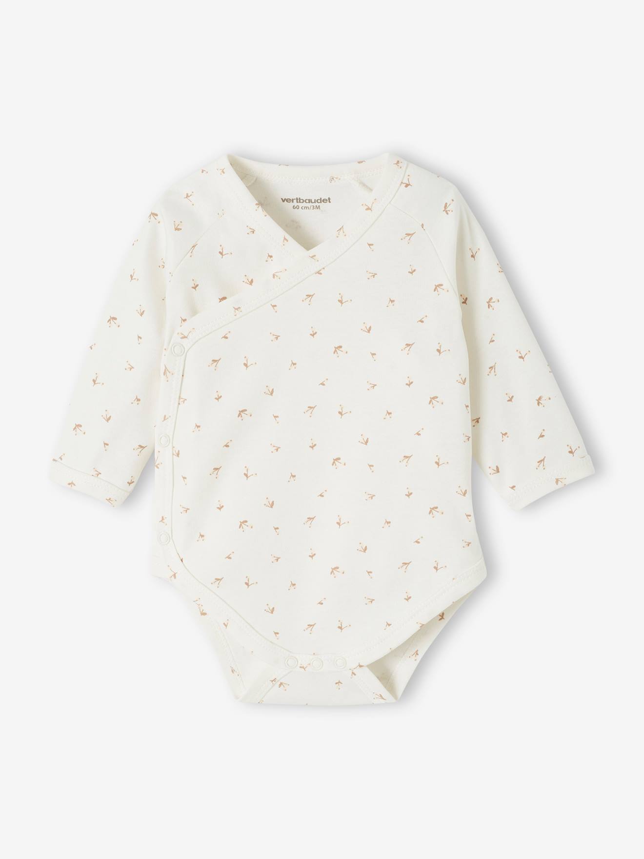 Lot de 5 bodies manches longues bébé ouverture naissance rose poudré