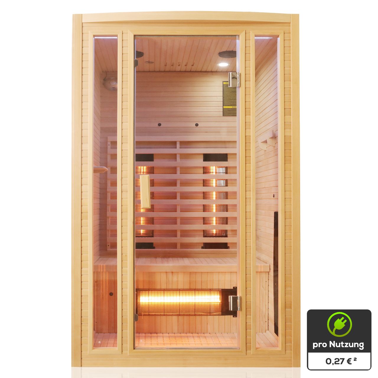 TroniTechnik Tronitechnik® Infrarotkabine Infrarotsauna MANILA 120cm x 100cm inkl. 5 Vollspektrumstrahler