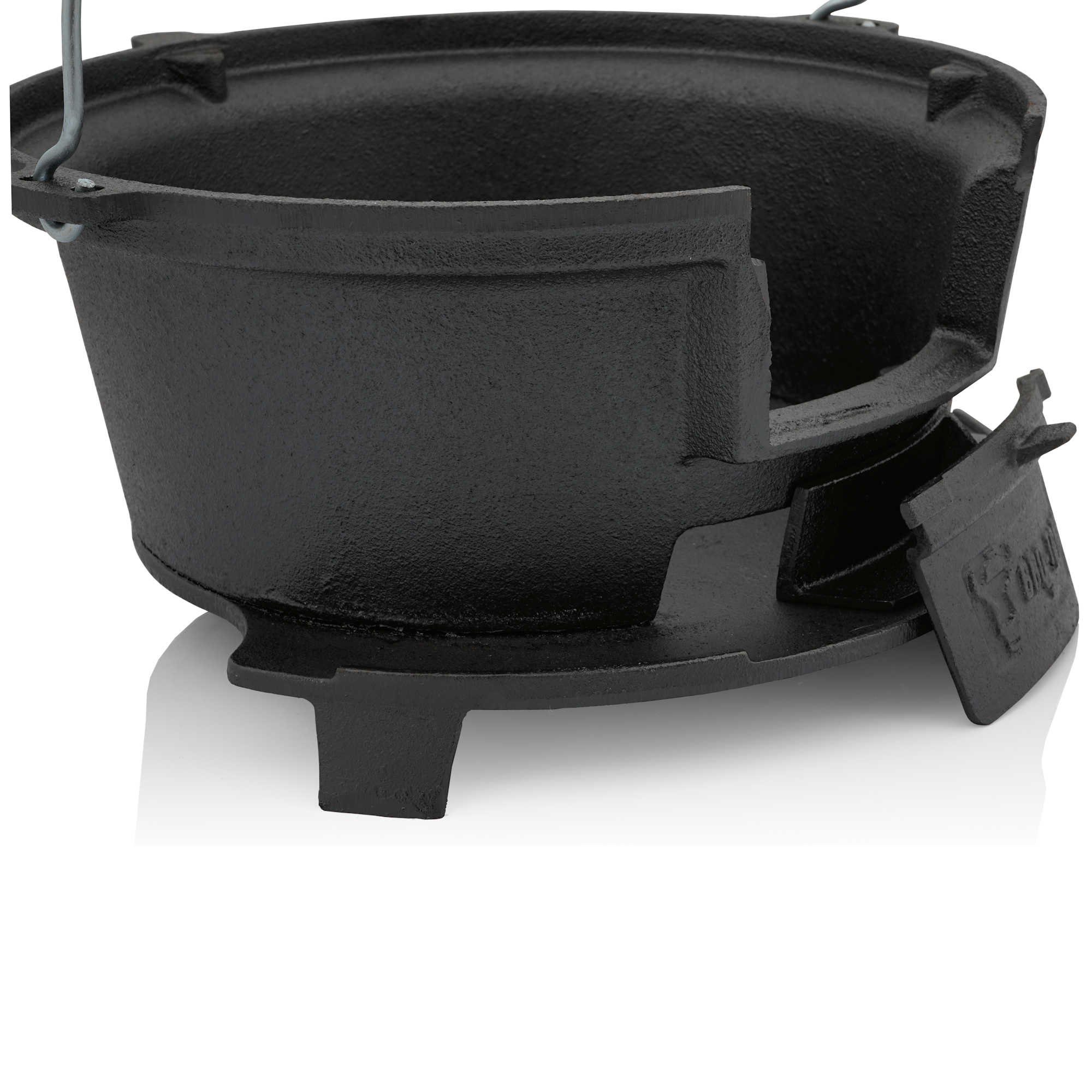 BBQ-Toro Holzkohlegrill Gusseisen Grilltopf mit Grillrost, 32 x 33 x 18 cm, Hibachi Style