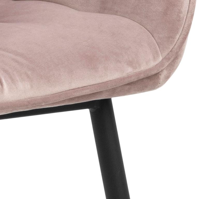 2er Set Armlehnenstuhl Brooke Samt Rosa