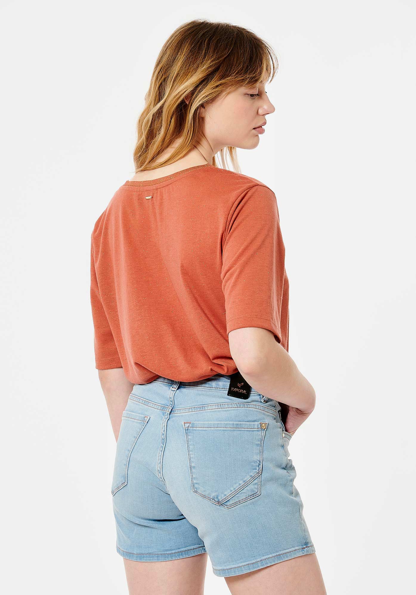 JAIME  T-shirt orange pailleté Femme