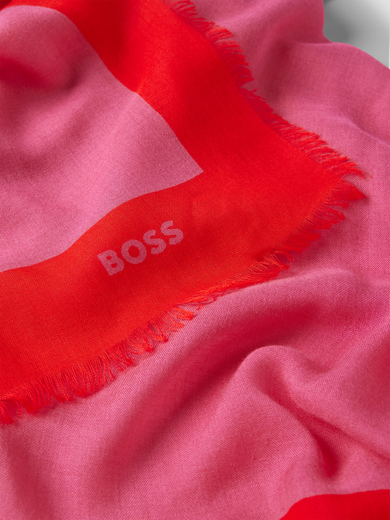 Schal mit Label-Print Modell 'Laikyn' in pink