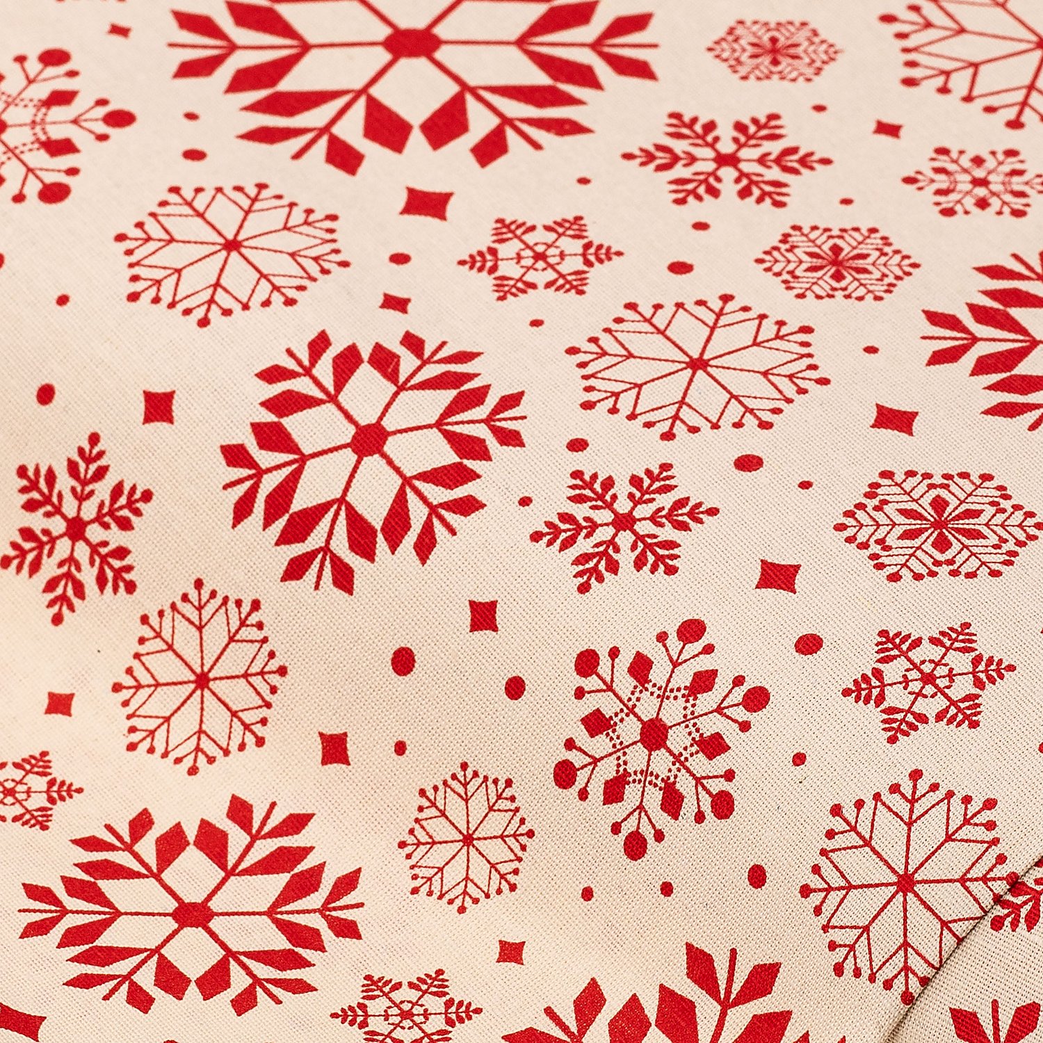 Winterlicher Dekostoff Schneekristalle 
