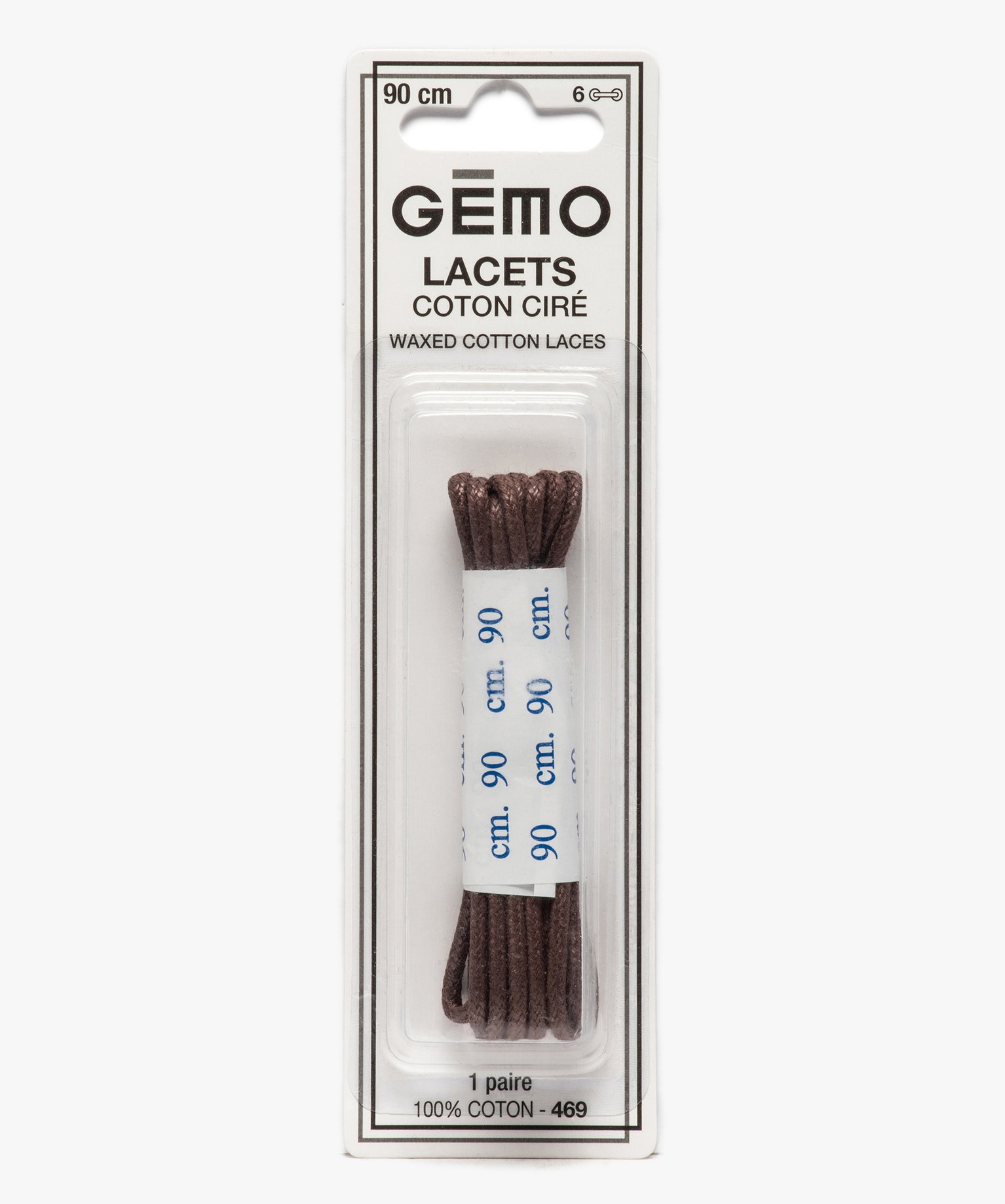 Lacets ronds en coton ciré 90 cm marron | GEMO