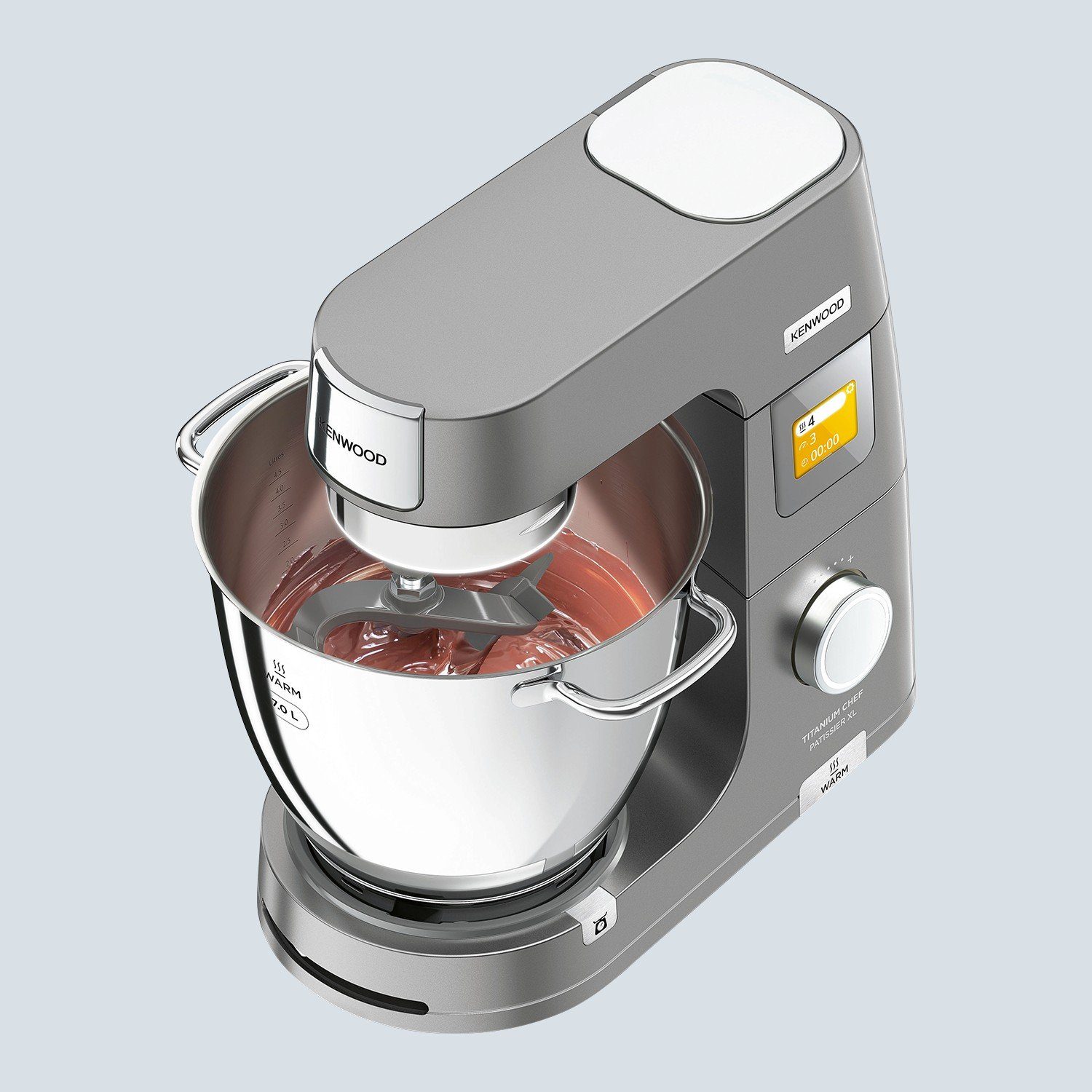 Kenwood Küchenmaschine KWL90.244SI Titanium Chef Patissier XL Küchenmaschine, 1400 W, 7 l Schüssel, inkl. Waage, Wärme-Funktion, Schüssel-Beleuchtung