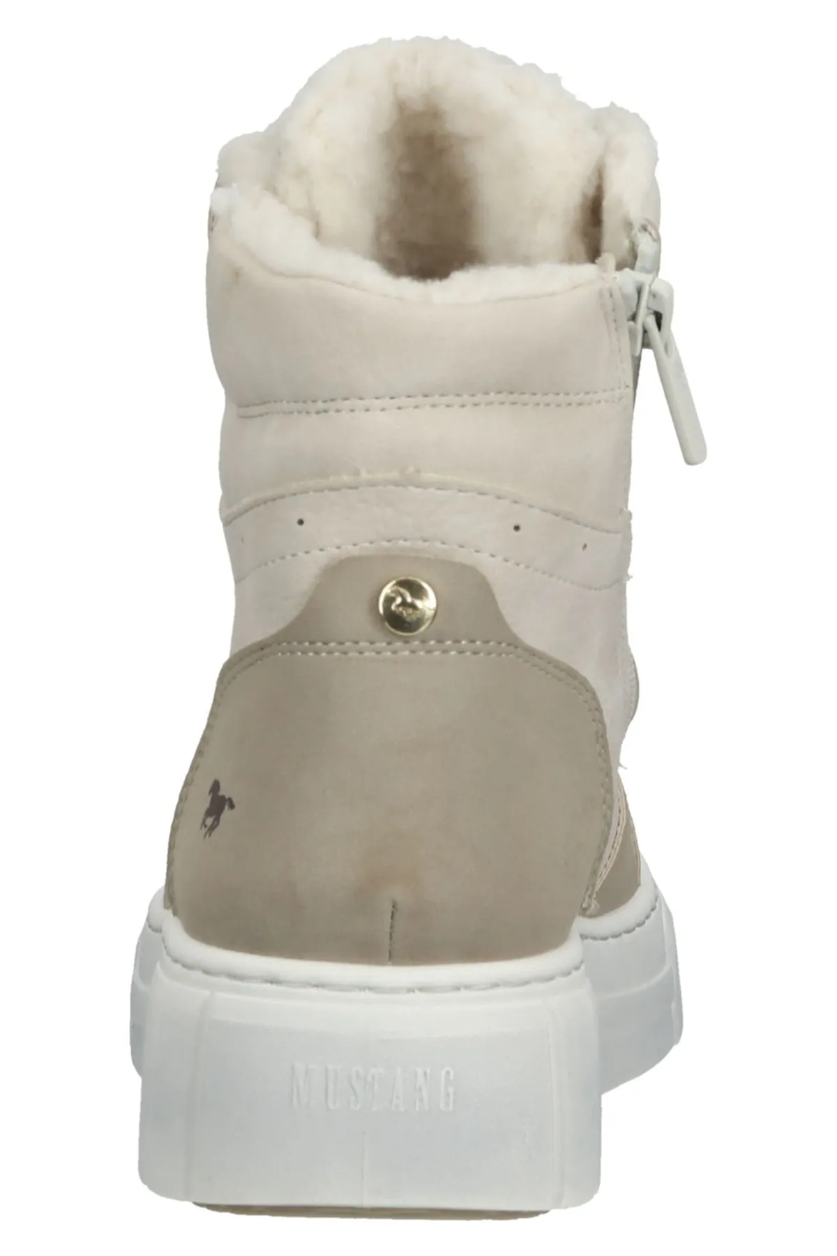 Mustang  Stiefelette - Ecru - Flacher Absatz