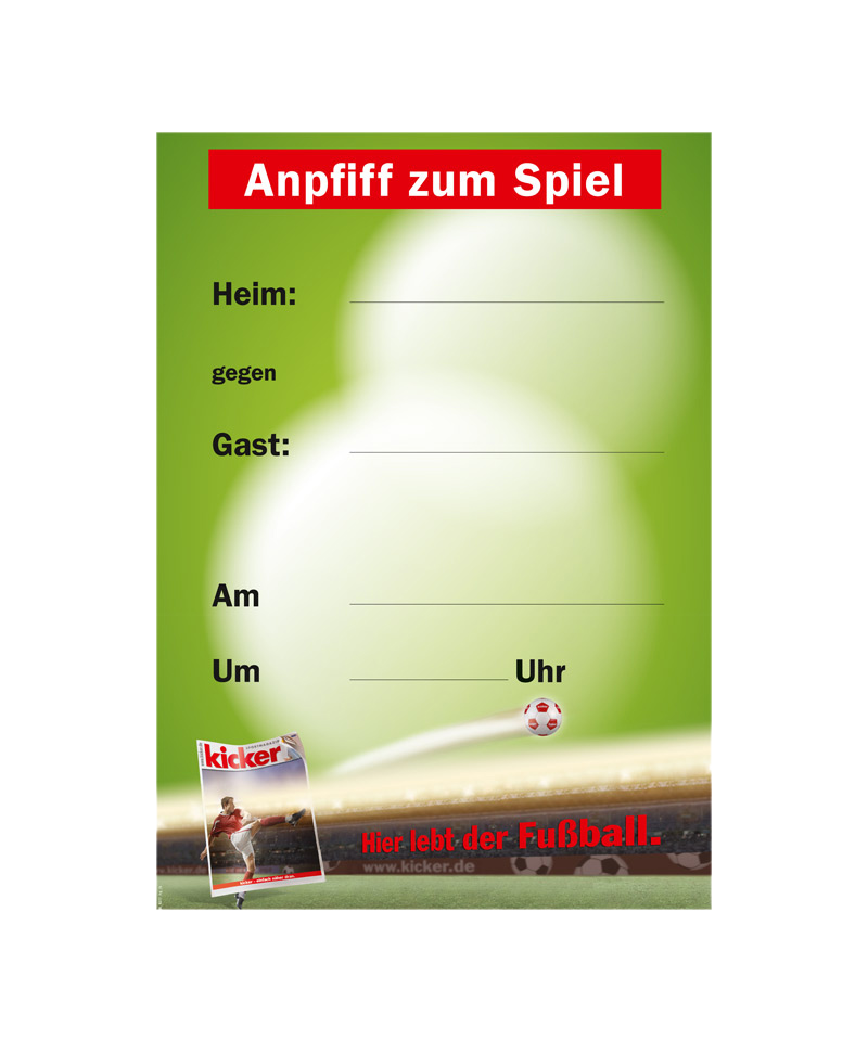 kicker Spielankündigungsplakat 50 Stück
