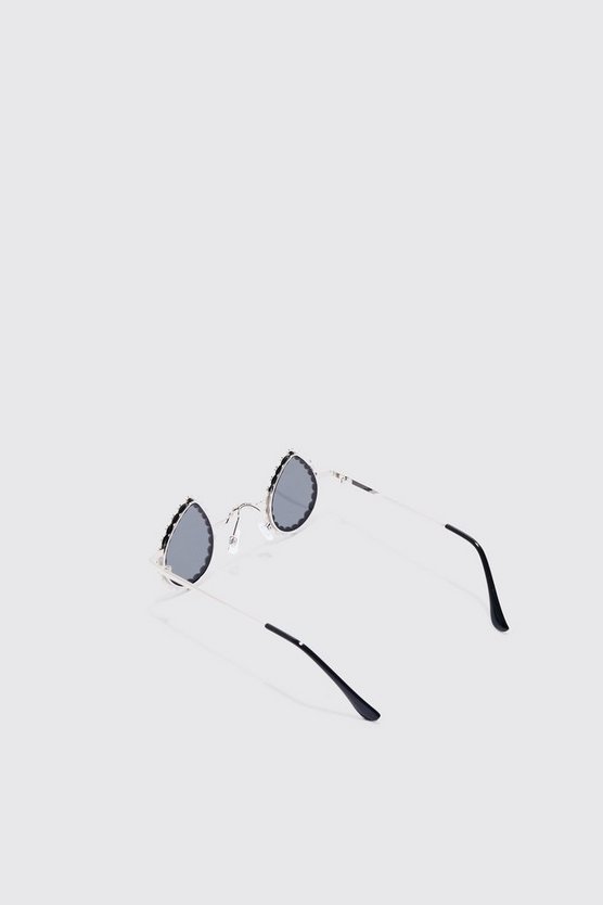 Tropfenförmige Sonnenbrille mit Strass