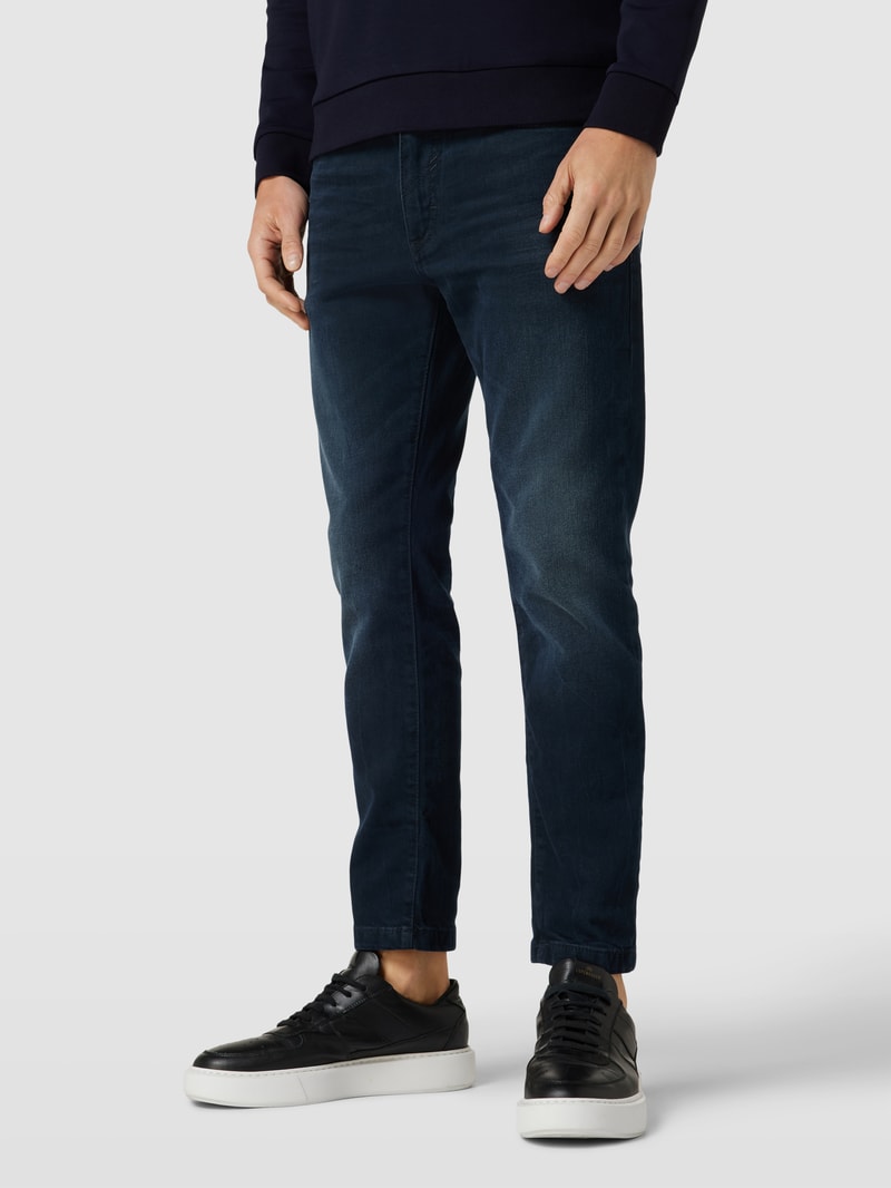 Jeans mit Label-Patch Modell 'WEST' in dunkelblau