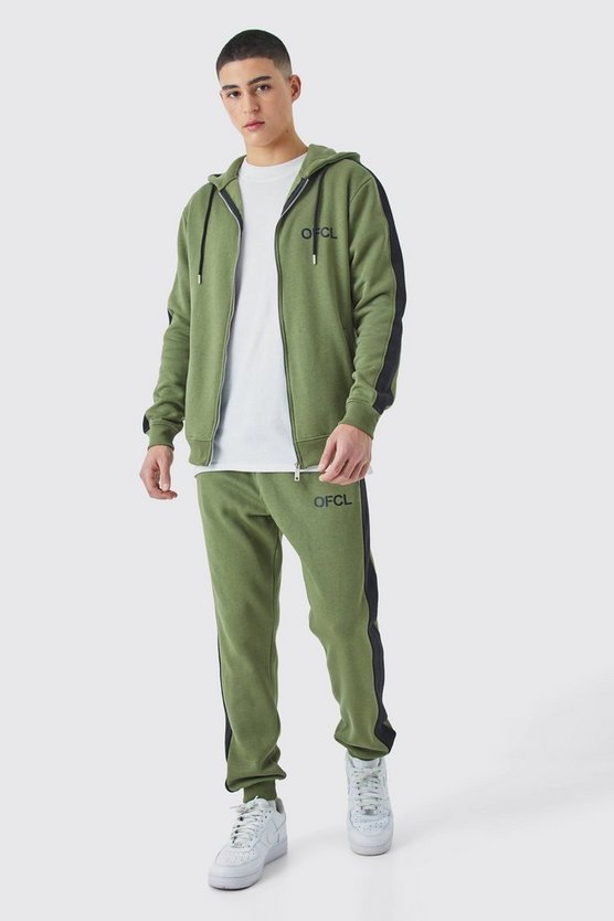 Official Colorblock Trainingsanzug mit Reißverschluss und Kapuze
