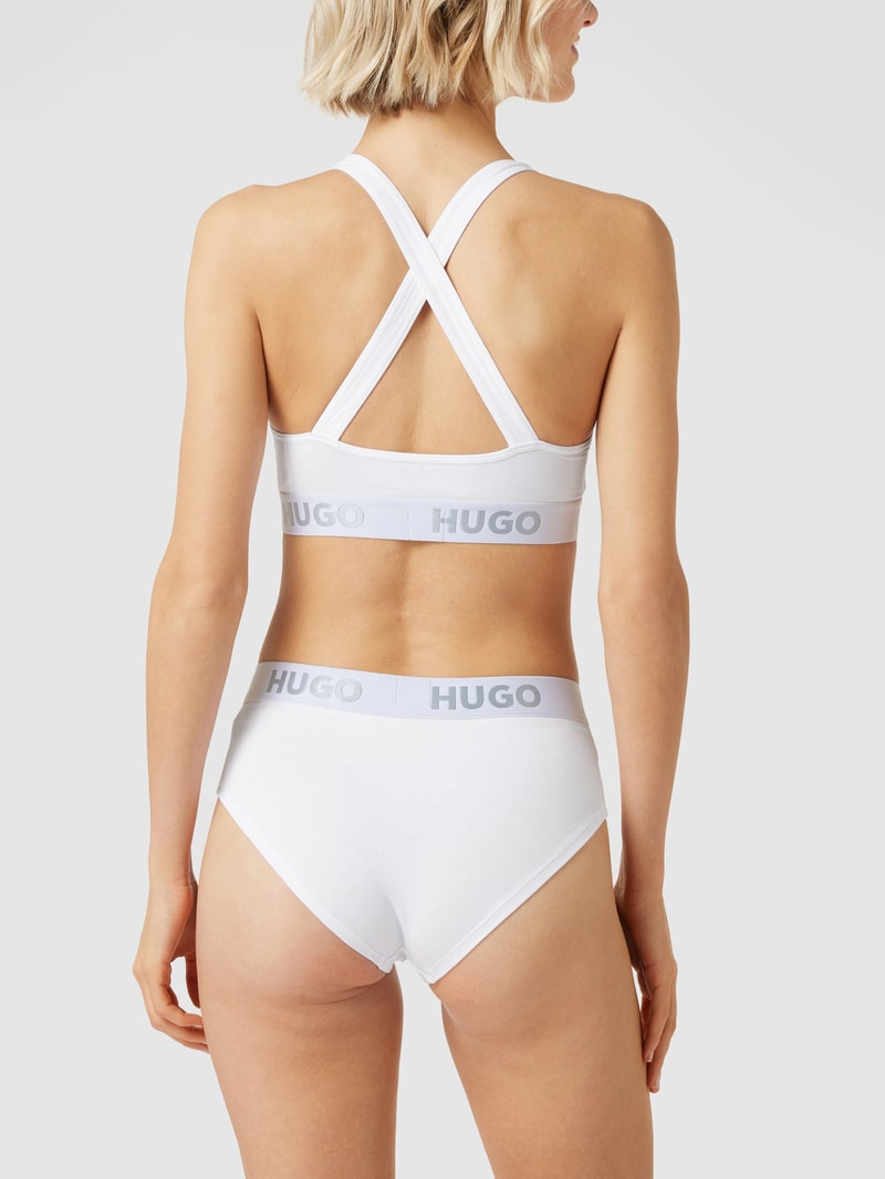 Bustier mit Logo-Bund in weiß