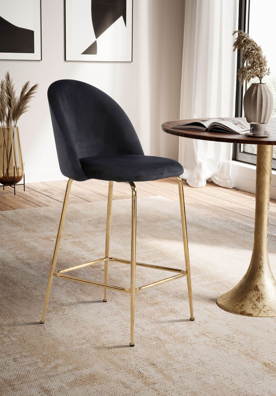 Wohnling Barhocker 2er Set Samt