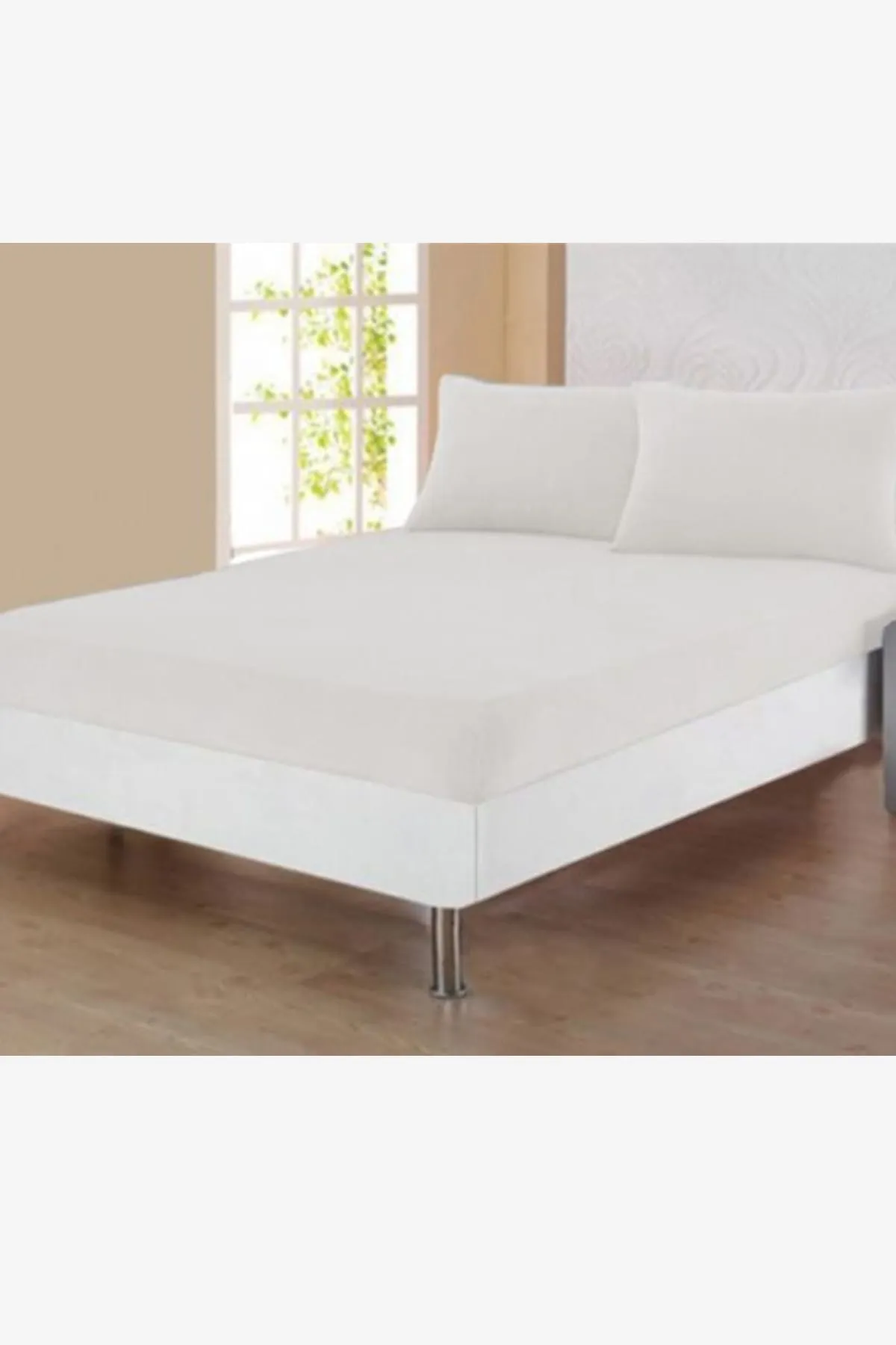 Çeyiz Diyarı  Einzelnes elastisches Laken aus gekämmter Baumwolle, weiß