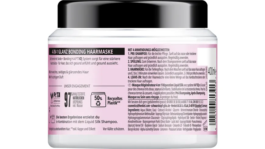 GLISS Liquid Silk Glanz 4-in-1 Bonding Haarmaske 400 ml