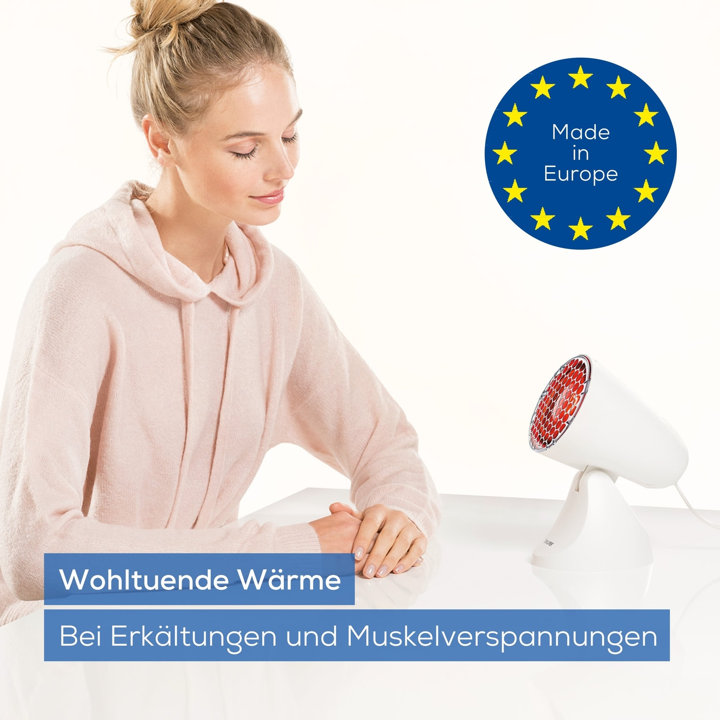 Beurer Infrarotlampe IL 11-Rotlichtlampe mit Schutzgitter für Erkältungen & Muskelverspannungen