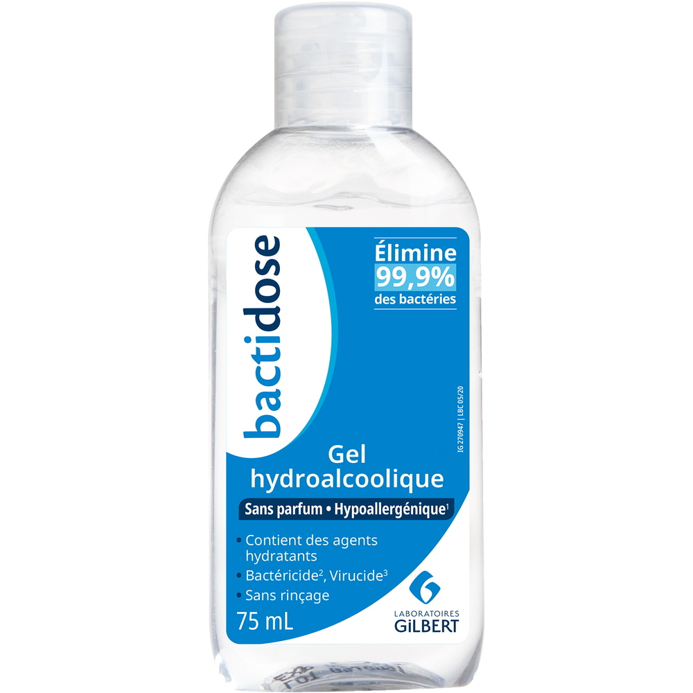 bactidose Gel hydro 75 mL Non parfumé Gel Hydroalcoolique