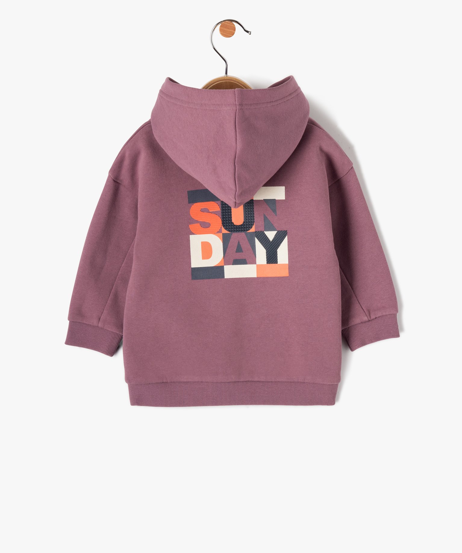Sweat bébé Garçon à capuche en molleton douillet violet | GEMO