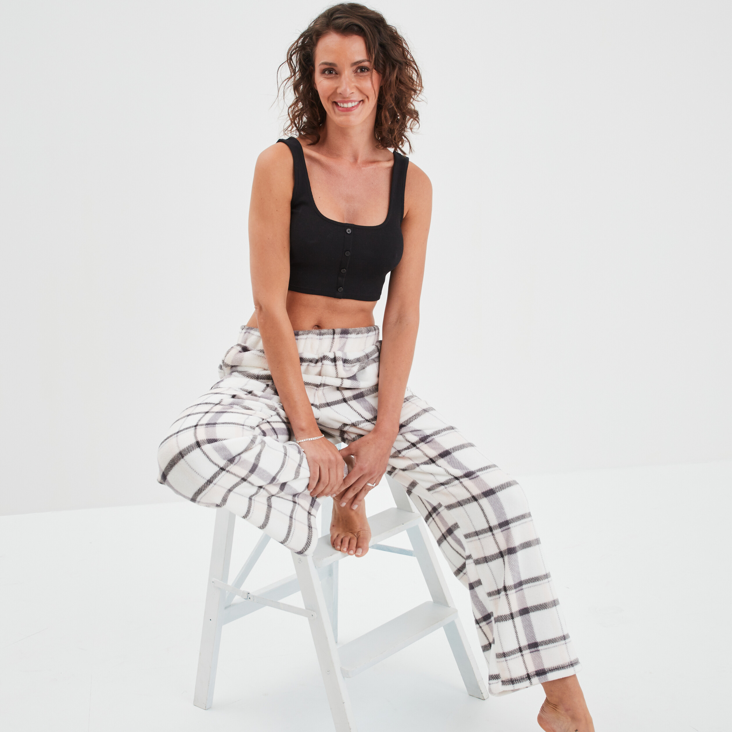 Pantalon de pyjama taille élastiquée rose femme | La Halle