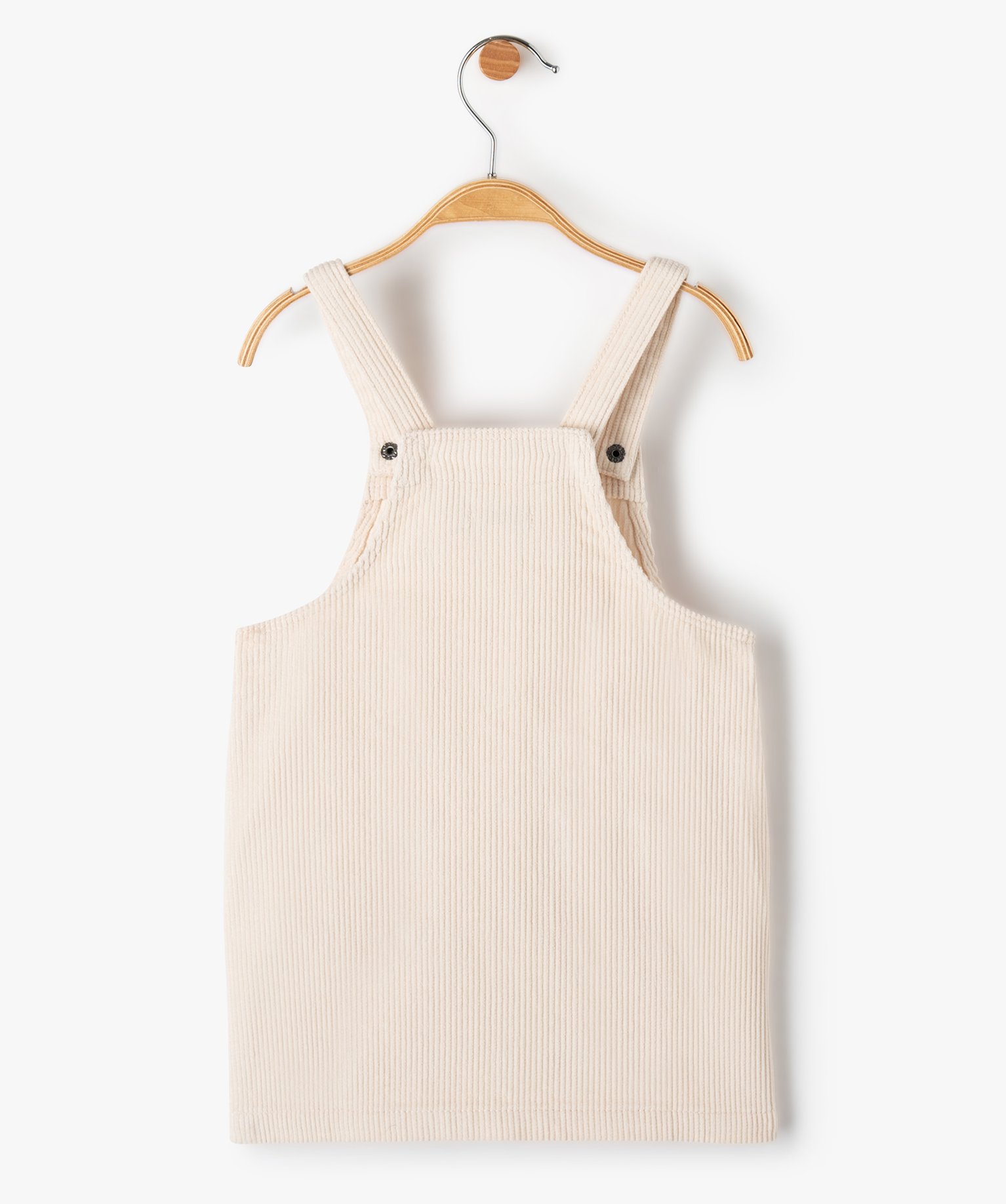 Robe bébé fille forme salopette en velours ctelé ecru | GEMO