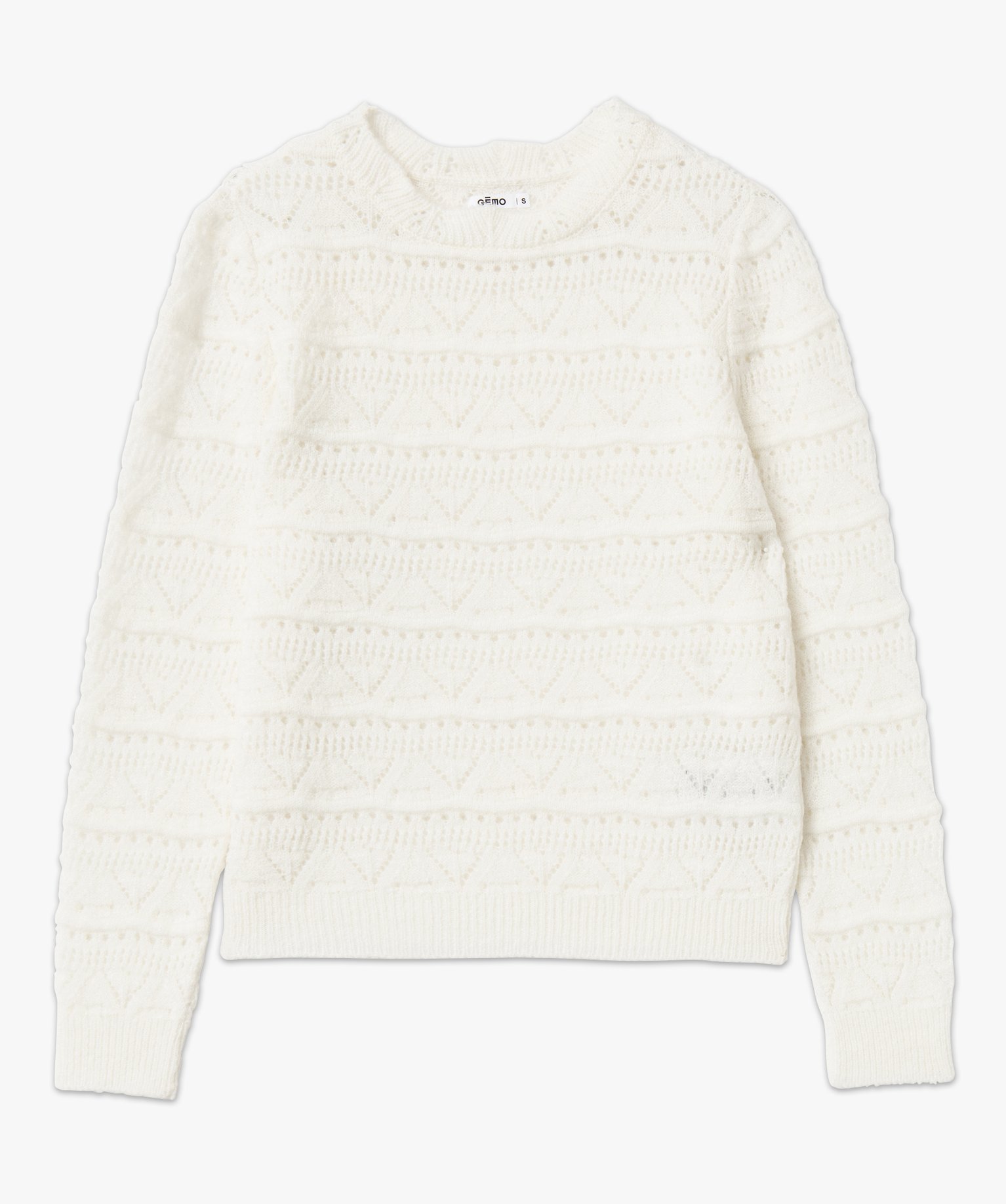 Pull en maille ajourée femme ecru | GEMO