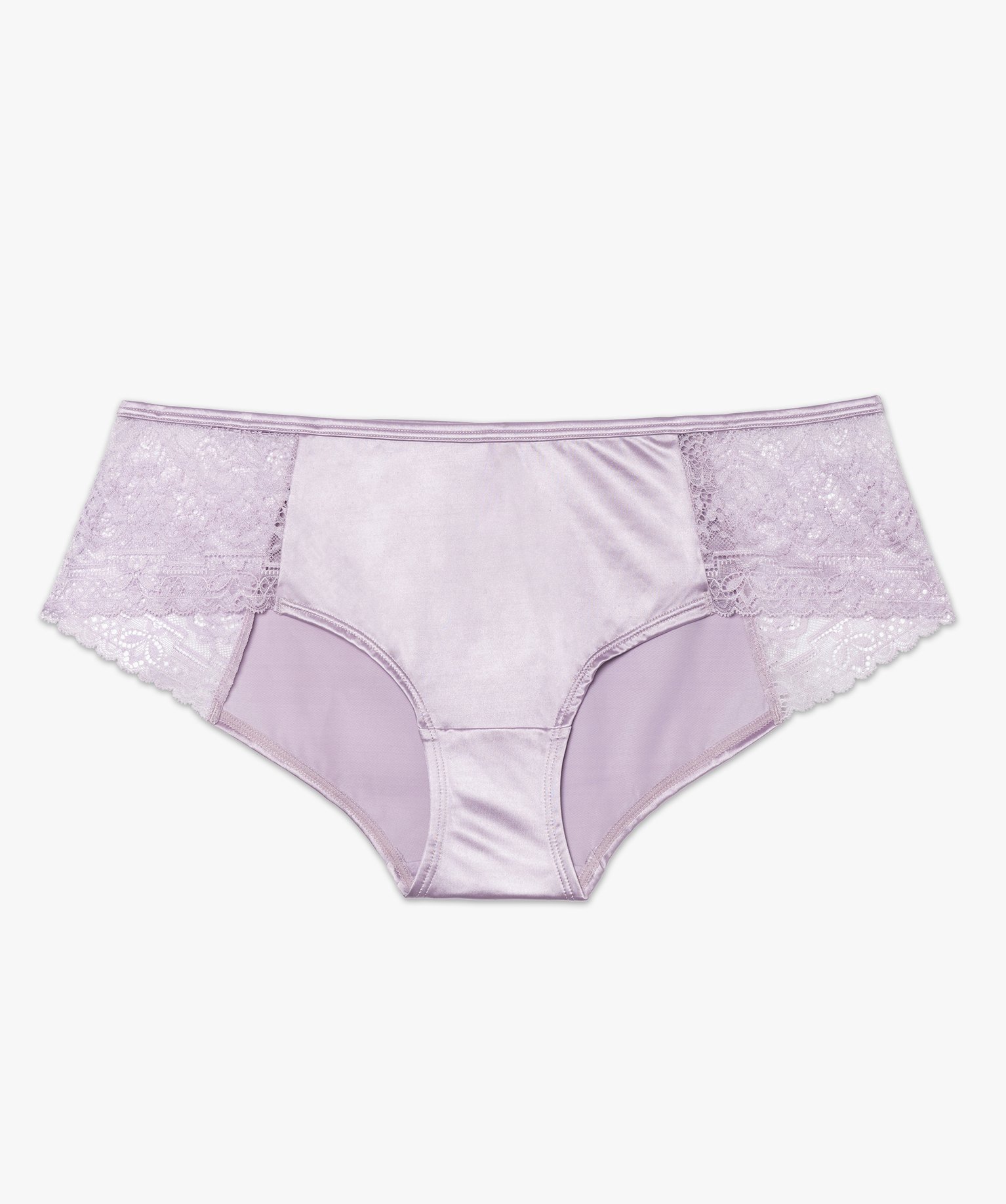 Shorty femme en satin et hanches en dentelle | GEMO