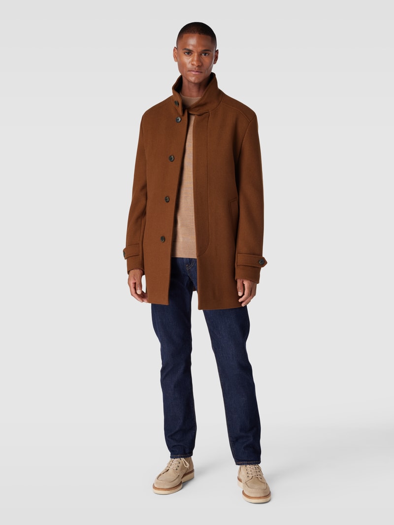 Mantel mit Stehkragen Modell 'REUBEN' in camel