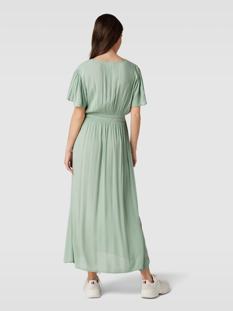 Umstands-Midikleid aus Viskose mit Ziernähten Modell 'Ikat' in mint