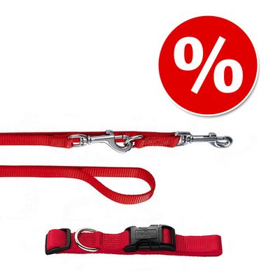 HUNTER Set: Halsband Ecco Sport + Hundeleine, rot