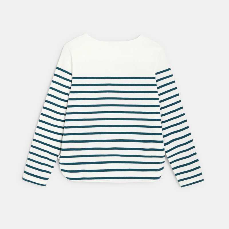 T-shirt marinière à personnaliser d'un cœur vert fille