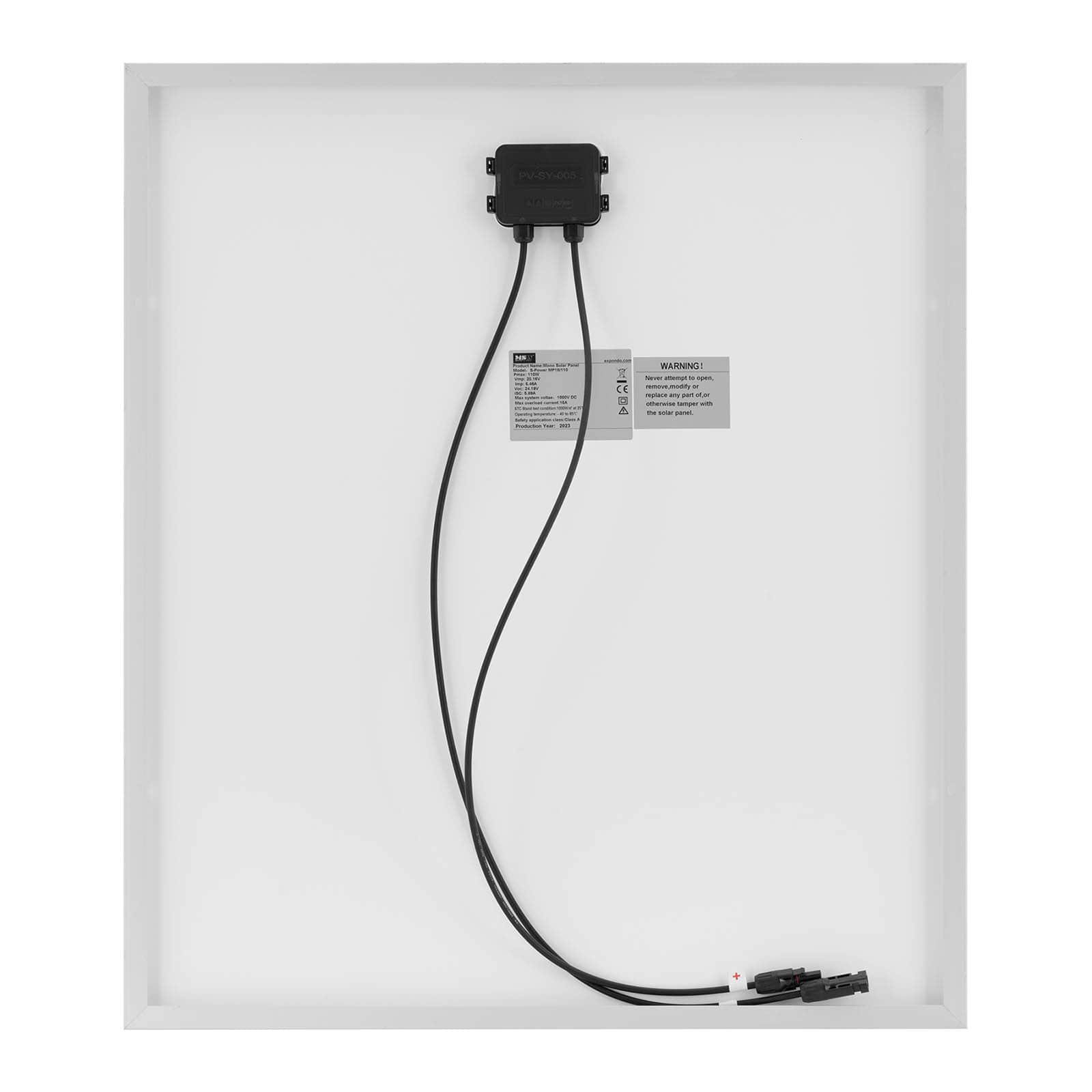 MSW Solarmodul Monkristallines Solarpanel 110W mit Bypass-Technologie