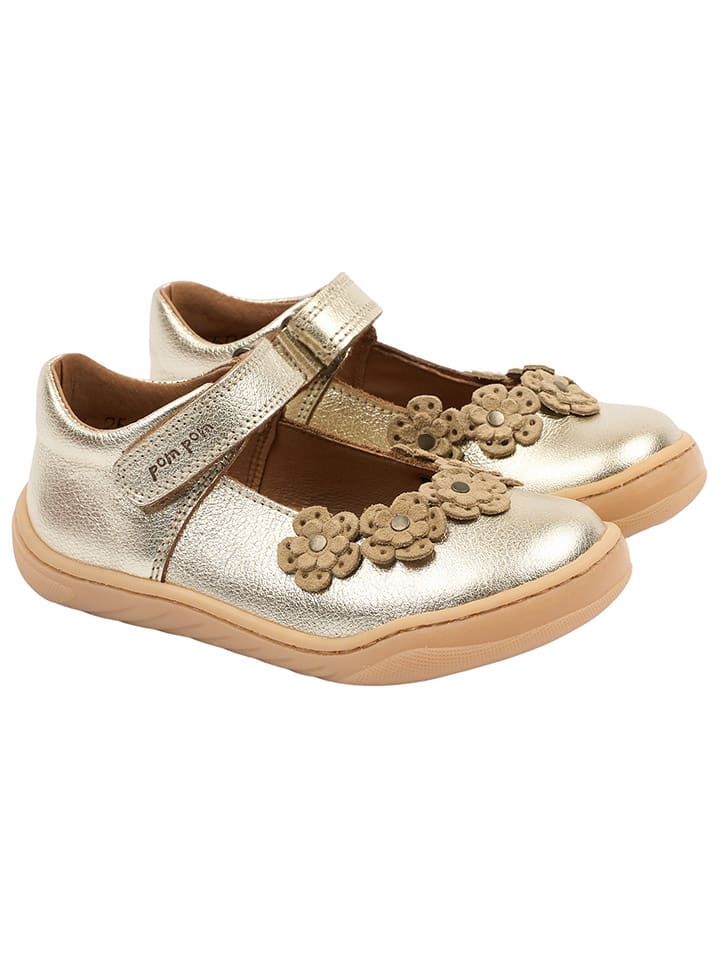 POM POM Leder-Barfußschuhe in Gold günstig kaufen