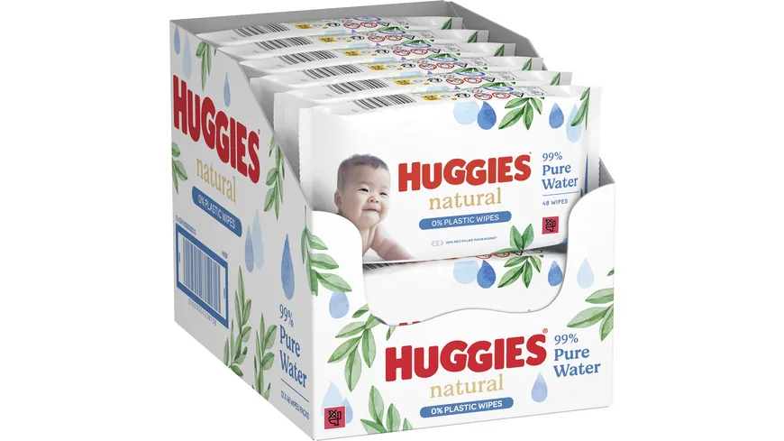 Huggies Natural 0% Plastic 99% Pure Water Baby-Pflegetücher
