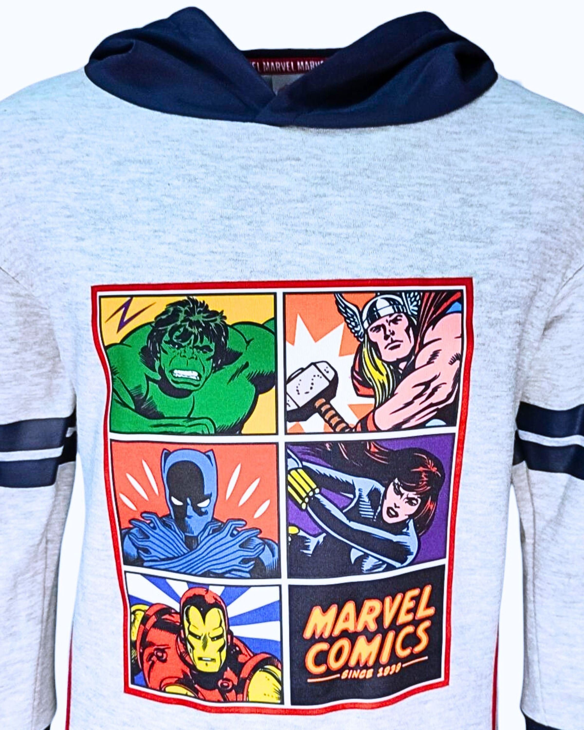 The AVENGERS Hoodie Marvel Jungen Kapuzenpullover - Retro Comic Stil