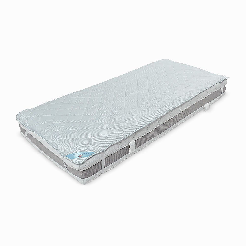 Topper Top Cool Matratzenauflage, RIBECO, 2 cm hoch, Polyester, (Wendematratzenauflage mit kühlendem Effekt, 2 cm hoch), Matratzenauflage, Matratzenschutz, Auflage, kühlende Sommerseite