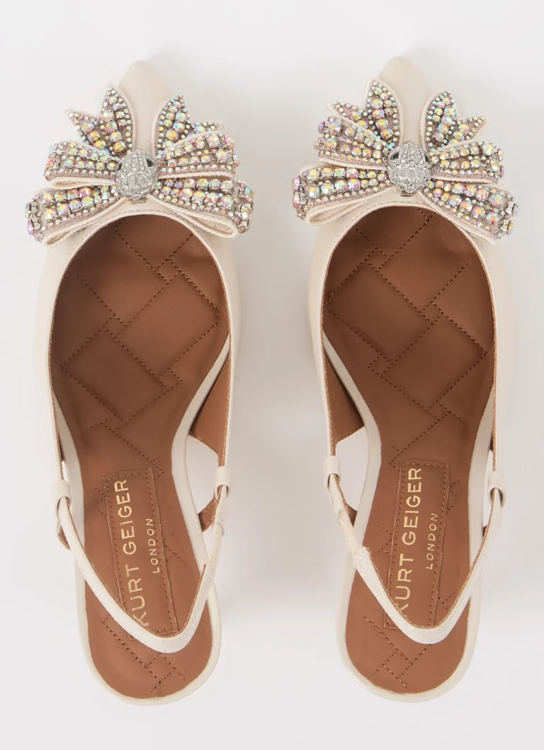 Kurt Geiger Belgravia leather slingback with rhinestones