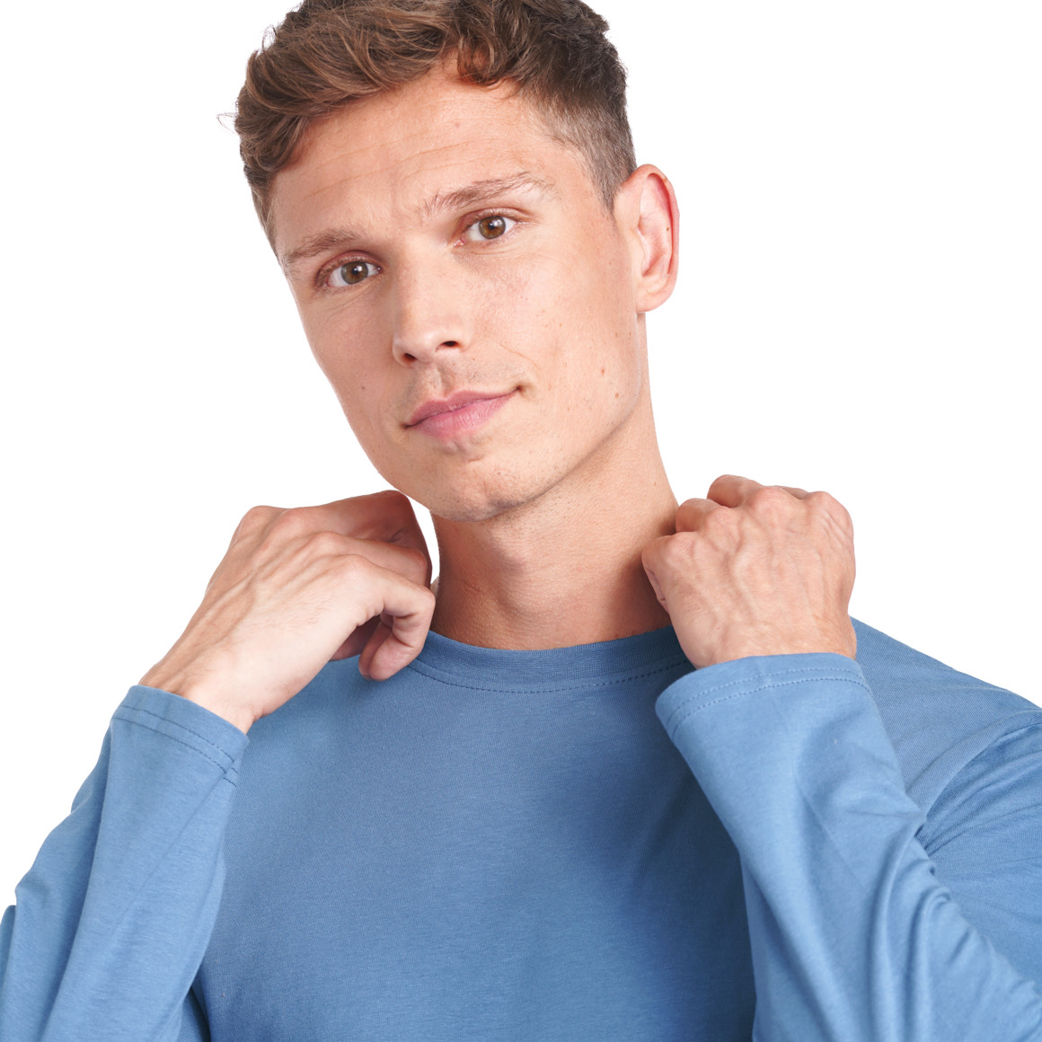 2 Herren Langarmshirts im Basic-Look