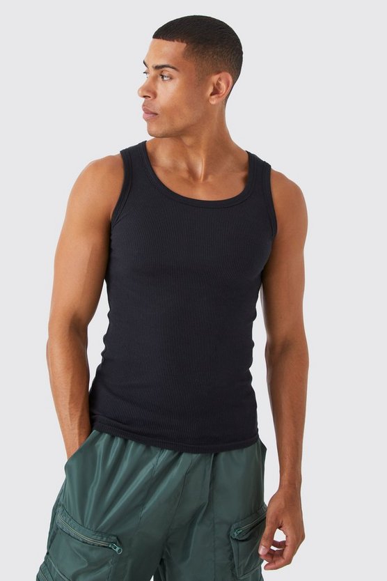 Geripptes Muscle-Fit Tanktop
